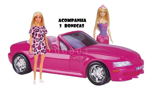 2 Boneca Barbie Mattel + Carro Conversível Pink